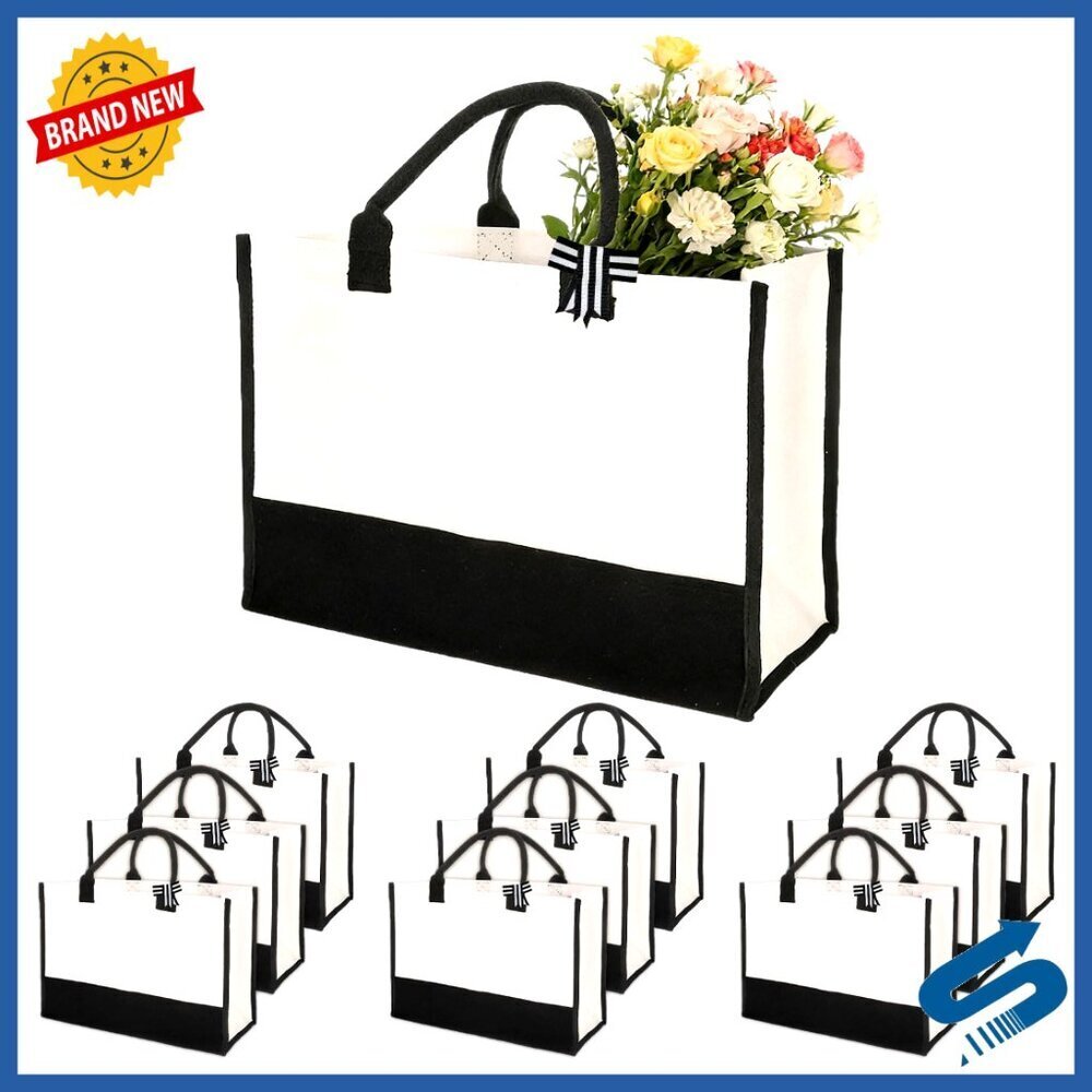 Classic Canvas Tote Bags Set of 10 Durable Minimal Chic Blank for Customization